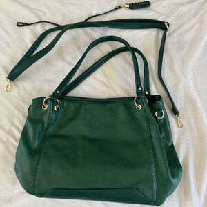Elegant Green Leather Tote Bag